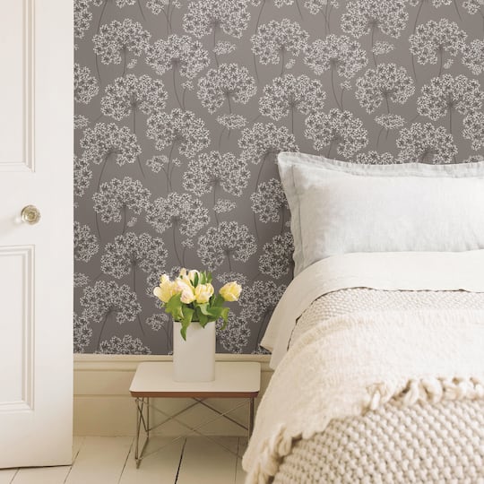 NuWallpaper Angelica Gray Peel & Stick Wallpaper